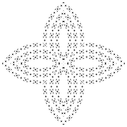 크로스 Made Up Of Small Black Stars On A White Background