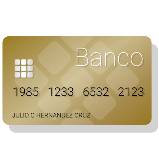골드 Credit Card With The Word Banco On It