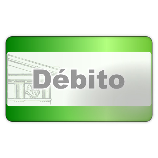 그린 Credit Card With The Word Debt On It