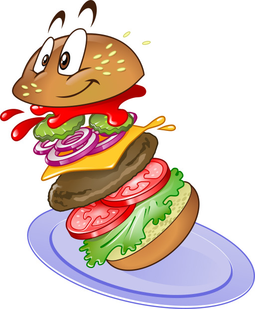 햄버거 With A Big Hamburger On ItS Side