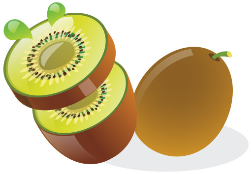 A Kiwi Fruit Cut 에 절반 에 A 화이트 배경