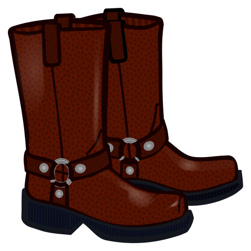 쌍 Of Brown Leather Boots With Buckles