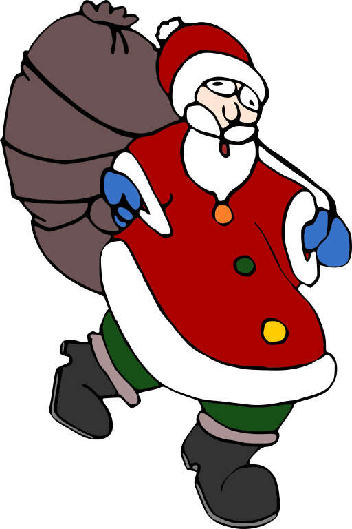 Santa Claus Carrying A Bag Of Presents
