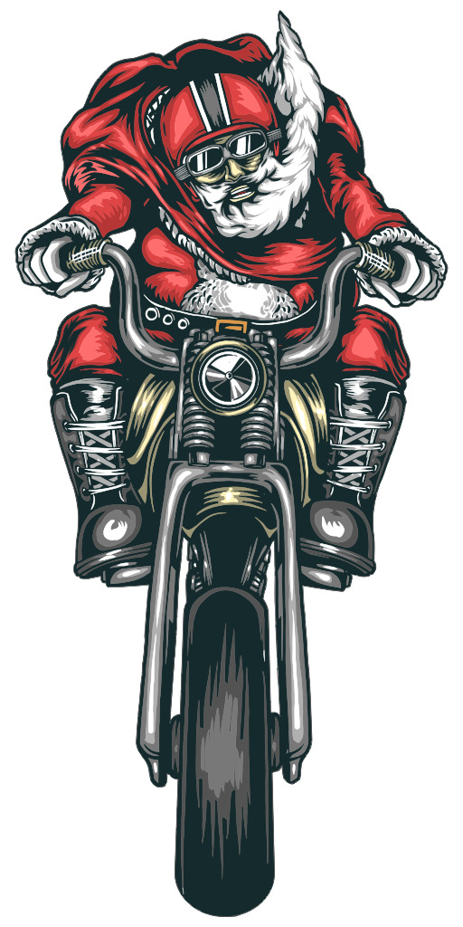 Santa On A 모터사이클 Vector