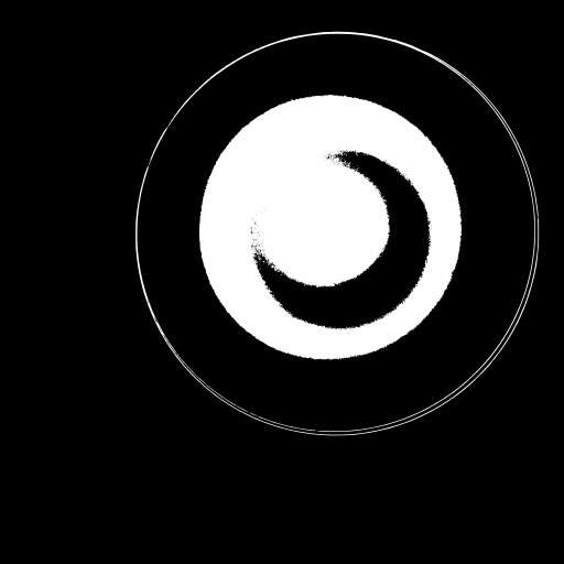 White Circle With A Black Background