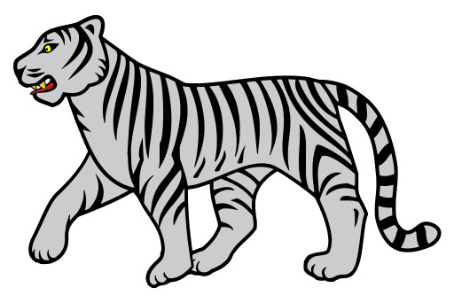 White Tiger With Black And White 스트라이프