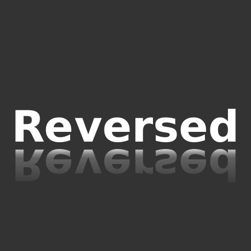 워드 Reversed Is Reflected In A Black Background