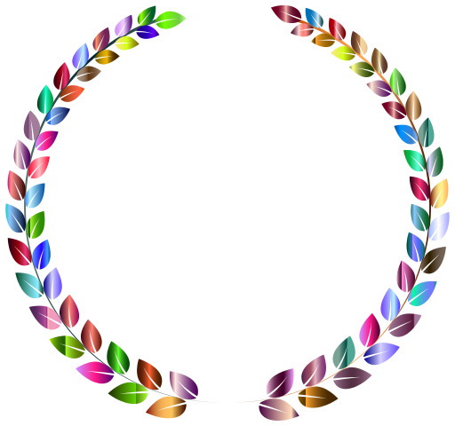흰색 배경의 wreath made의 colorful leaves 3