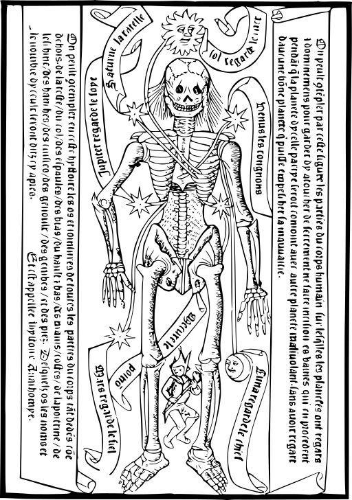 블랙 And White A Skeleton Holding A Book 2