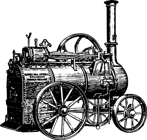 블랙 And White An Old Steam Engine