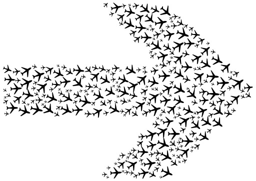 블랙 And White Image Of A Flock Of Birds