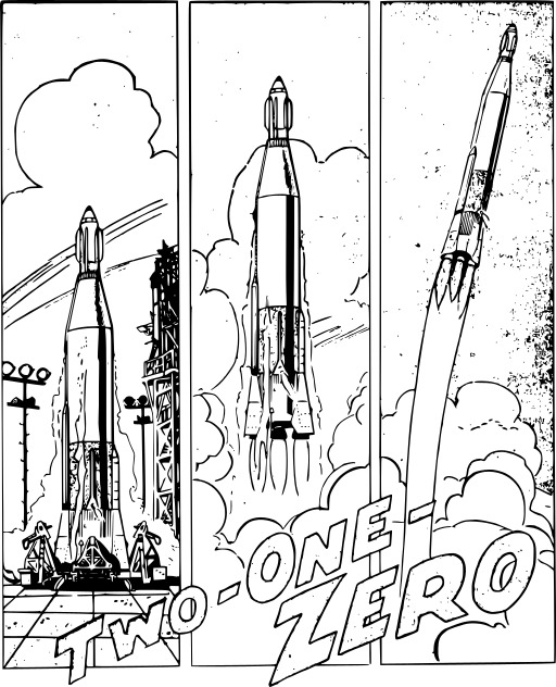 블랙 And White Image Of A Rocket With The Words Zero Written On It 2