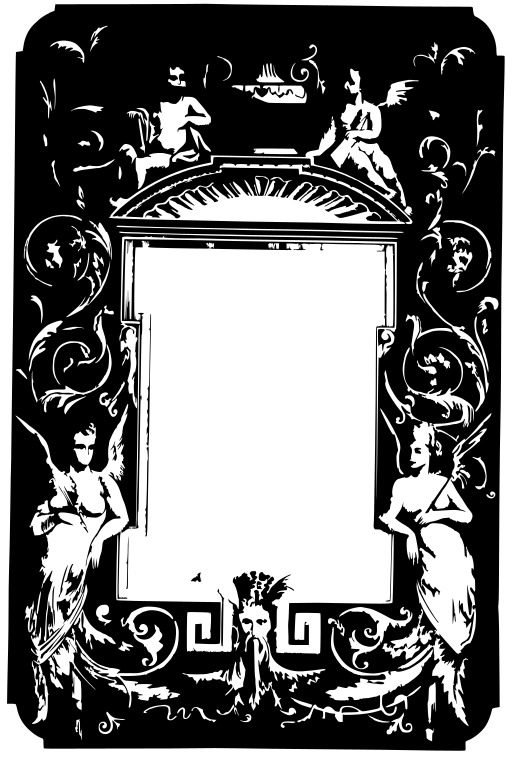 블랙 And White Picture Frame With Angels 2