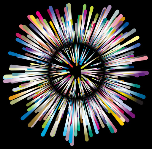 다채로운 Explosion Of Colored Lines On A Black Background 2