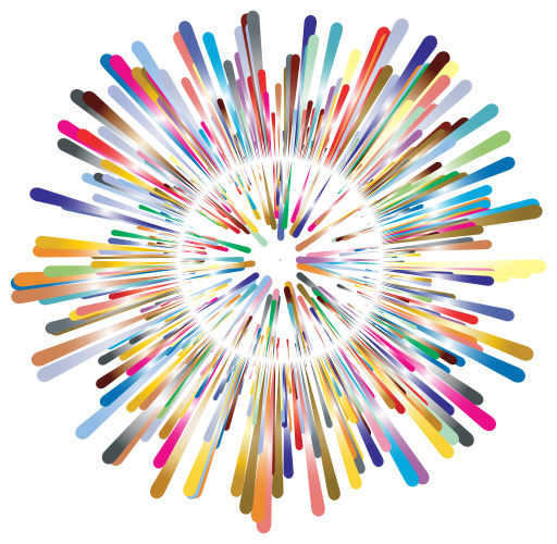 다채로운 Explosion Of Colored Lines On A White Background