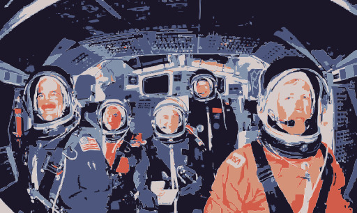 승무원 Of The Space Shuttle In The Cockpit Of The Shuttle