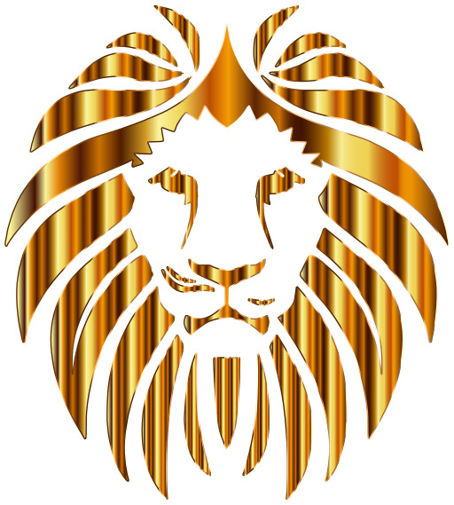 골든 Lion Head On A White Background 5