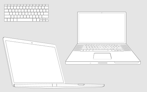 노트북 With A Keyboard And A Mouse