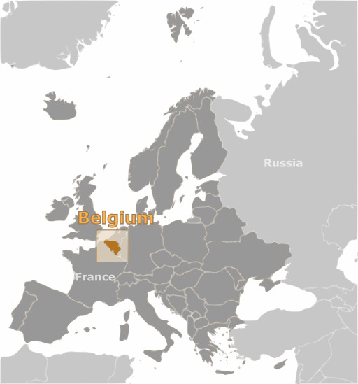 지도 Showing The Location Of Belgium