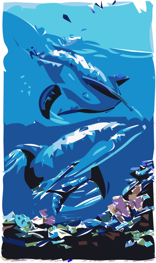 그림 Of Dolphins Swimming In The Ocean 2