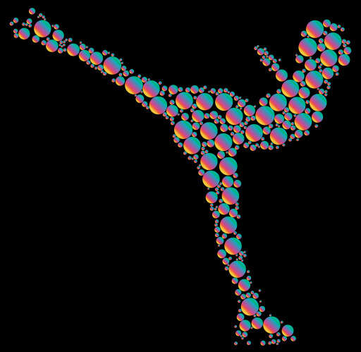 Soccer Player Made Up Of Bubbles On A Black Background 3