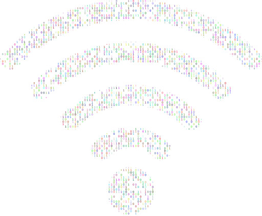 흰색 배경을 가진 Wifi 아이콘