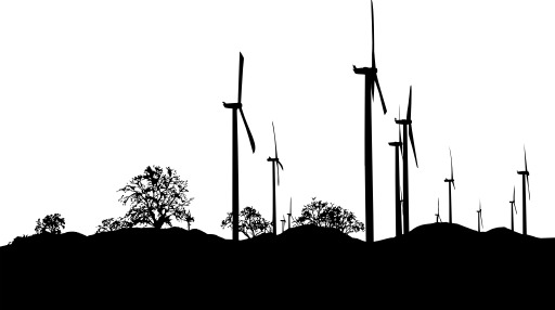 Wind Turbines 실루엣 Vector