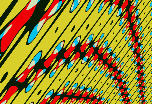 Yellow Background With Red And Blue 자막