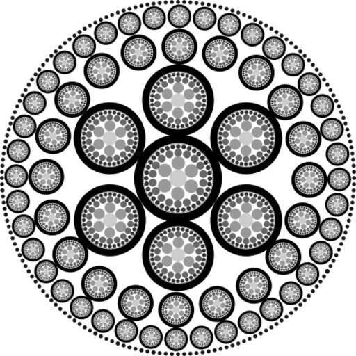 A Black And White Circular Design On A White Background(44)