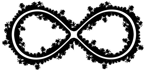 A 검정 과 화이트 이미지 의 an Infinity Symbol(1)