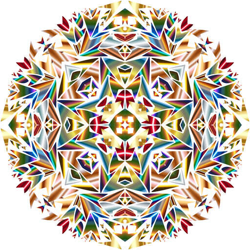 A Circular Pattern Made Up Of Colorful Triangles