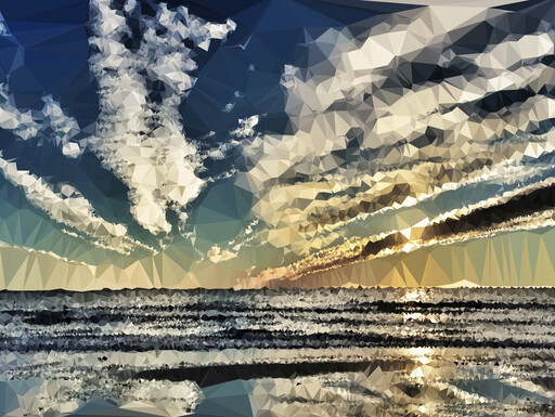A Sunset Over The Ocean의 디지털 회화