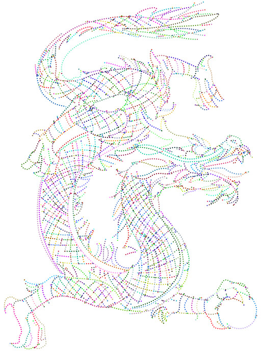 흰색 배경의 drawing의 dragon