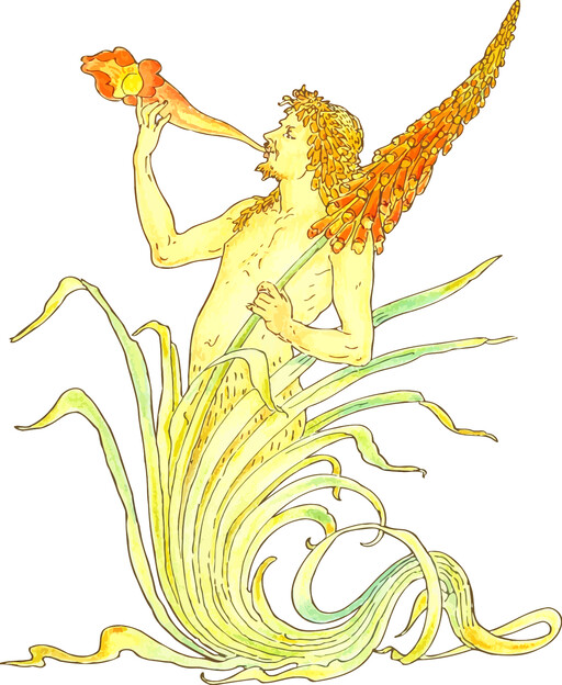 A Drawing 의 A Mermaid 와 A 포탄 에 그녀의 손