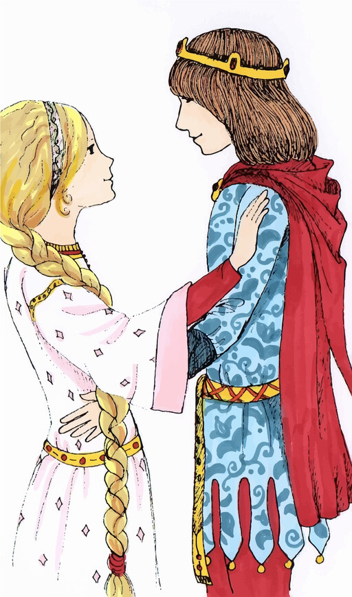 A 그림 의 Two 소녀 Dressed 으로 Princesses 한 Wearing A Cape 과 The 다른 Weari