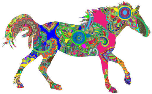 A Horse Made Up Of Colorful Patterns(3)
