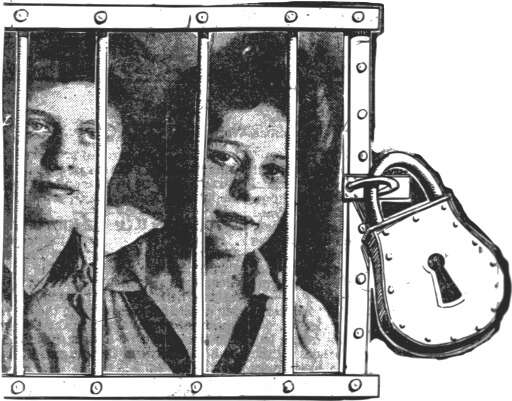 A Jail Cell With Two Men In The Background