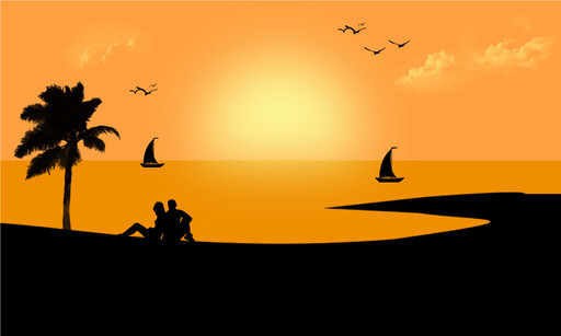 A 사람 Sitting 에 The 바닷가 손목 시계 The Sunset