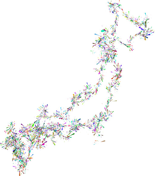 colorful contros와 contros이 있는 map의 japan