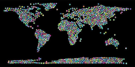 A Map Of The World Made Up Of Colorful Circles(5)
