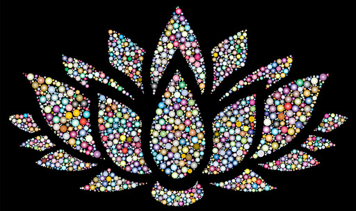 A Marijuana 잎 만든 올라 의 작은 색의 Dots 에 A 검정 배경
