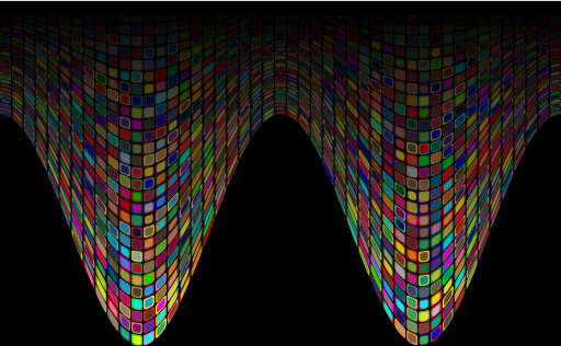 A Multi - Colored Wave Pattern On A Black Background