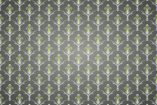 초록색 leaves 위의 회색 배경이 있는 seam pattern