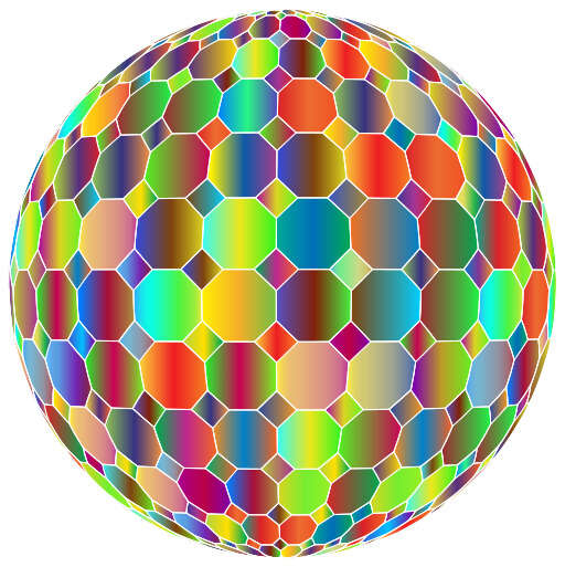A Soccer Ball In A Multi - Colored Pattern