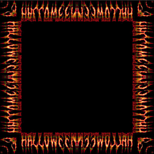 A Square Frame With Flames On A Black Background