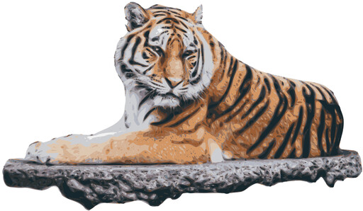 A Tiger Sitting 에 상단 의 A Rock