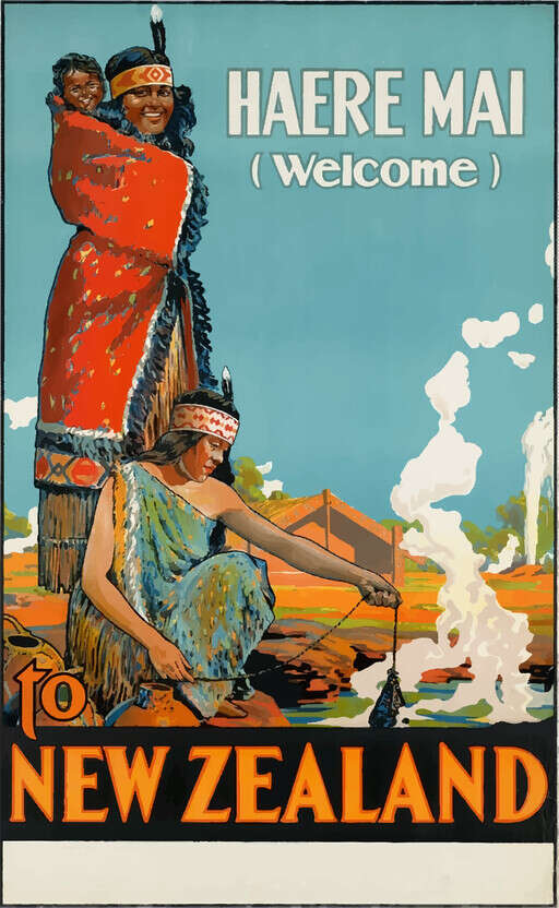 A Vintage Travel Poster For New Zealand