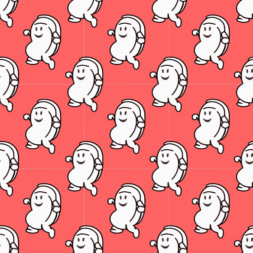 빨간색 배경에 흰색 Ghost