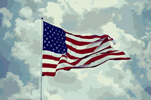 An American Flag Flying In The Sky(1)
