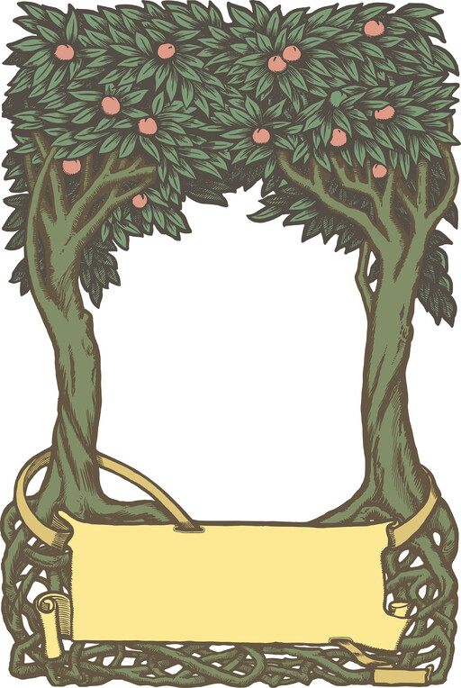 배너 Vector를 가진 Apple Tree
